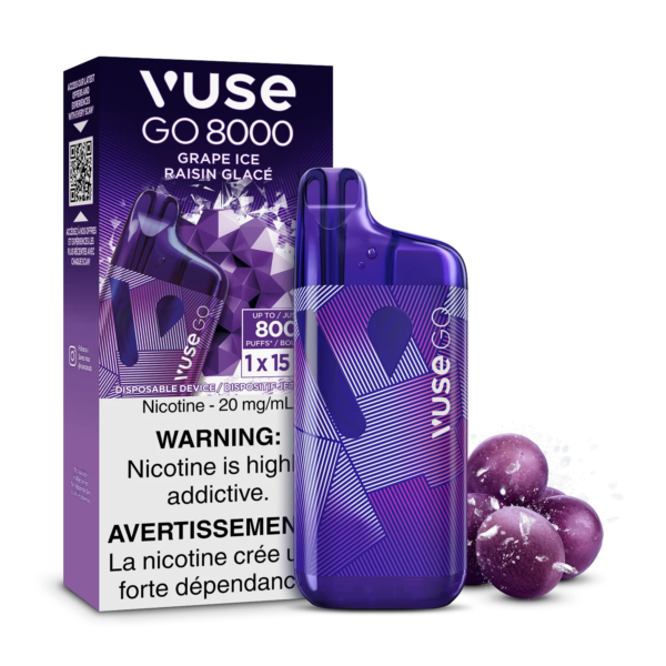 F1-SensoryVisual-8K-GrapeIce-pack_d3bf8f6f-5461-4e02-bc67-50a4fdc5f034.png Grape Ice Vuse GO 8000 - Disposable Vape